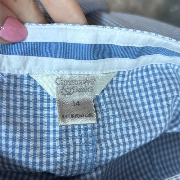 Christopher & Banks Gingham Blue and White Skirt Button Accents Womens Sz 14 - Picture 4 of 10